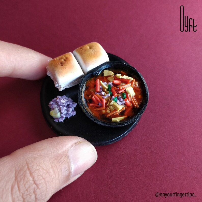 Miniature Misal Pav Fridge Maharashtrian Cuisine Food