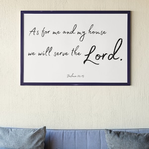 As for me and my house we will serve the Lord, Christmas gift idea printable, digital download, Joshua 24:15, Christian home decor