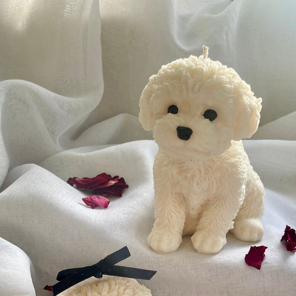 Large Puppy Cockapoo Candle Decor, Gifts for Dog Lovers, Anniversary Gifts, Birthday Gift