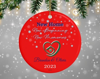 Adorno navideño personalizado para casa nueva, recuerdo familiar 2023