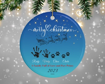 Adorno navideño personalizado para familia y mascotas, decoración navideña de recuerdo