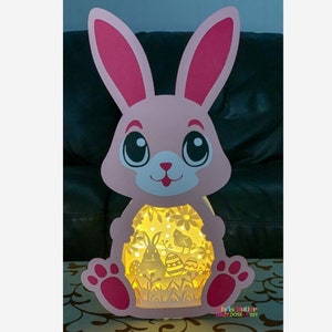 Fichier SVG lapin de Pâques 3D en couches pour créations artisanales en papier, oeuf de Pâques, papier 3D SVG, fichier de coupe Cricut craft