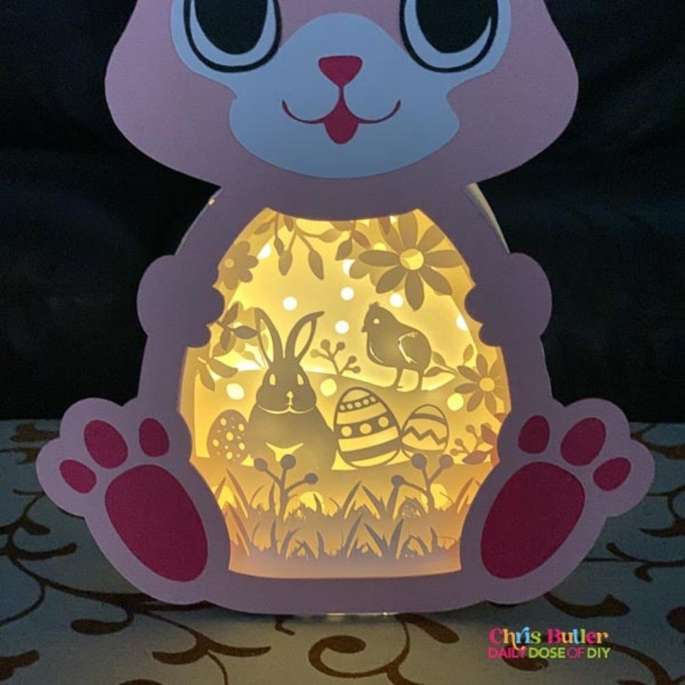3D Easter Bunny Light Box SVG File Layered Design for Paper Crafts ...