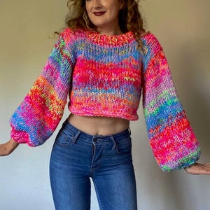 Beginner Knitting Pattern - Monster Sweater - Scrap Yarn - PDF download