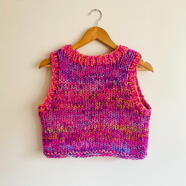 Easy Knitting Pattern - Monster Vest - Scrap Yarn - Super Chunky- PDF download