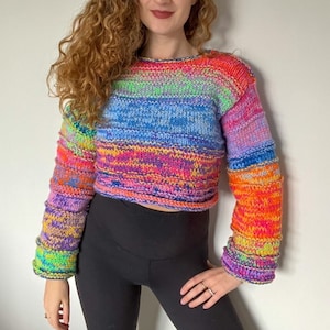 Easy KNITTING PATTERN - Rebecca&#39;s Beginner Sweater - Simple Knit Sweater - PDF Download