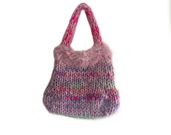 Scrap Yarn Knitting Pattern - Knitted Bag - Clueless Bag - PDF Download