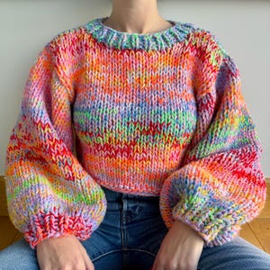 Modèle de tricot de pull monstre - tricot super épais et facile