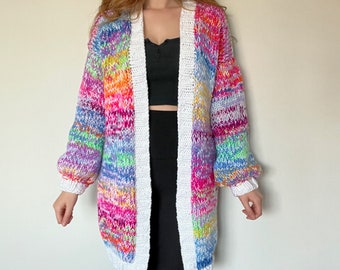 Chunky Knit Long Cardigan Knitting Pattern