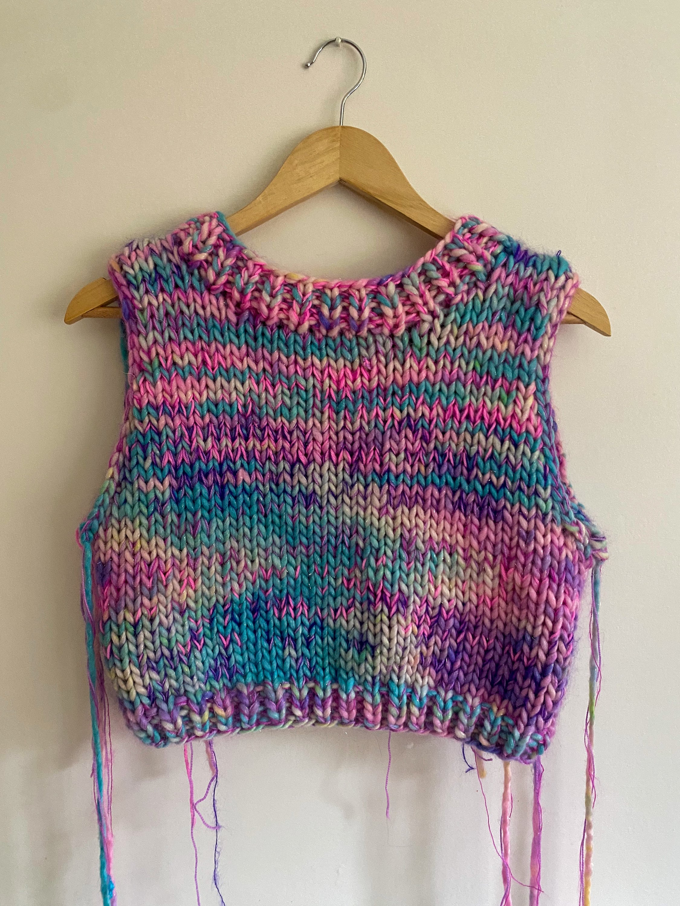 Easy Knitting Pattern - Monster Vest - Scrap Yarn - Super Easy Knitting Pattern - Monster Vest - Scrap Yarn - Super