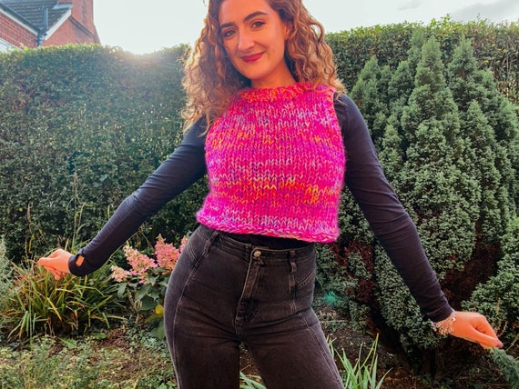 Easy Knitting Pattern - Monster Vest - Scrap Yarn - Super