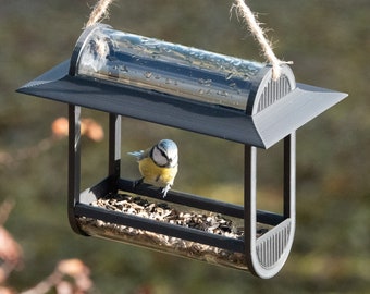 “panoramic” design bird feeder (black)