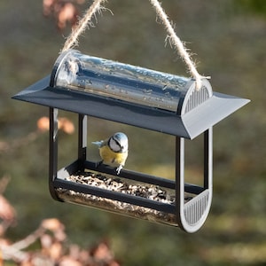 “panoramic” design bird feeder (black)