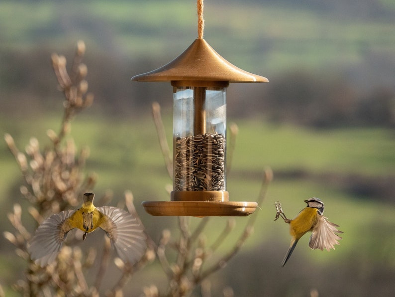 decorative bird feeder gold image 2