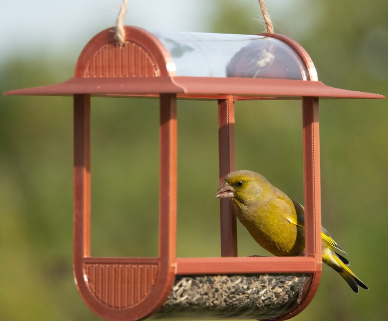 mangeoire à oiseaux design panoramique cuivre image 2