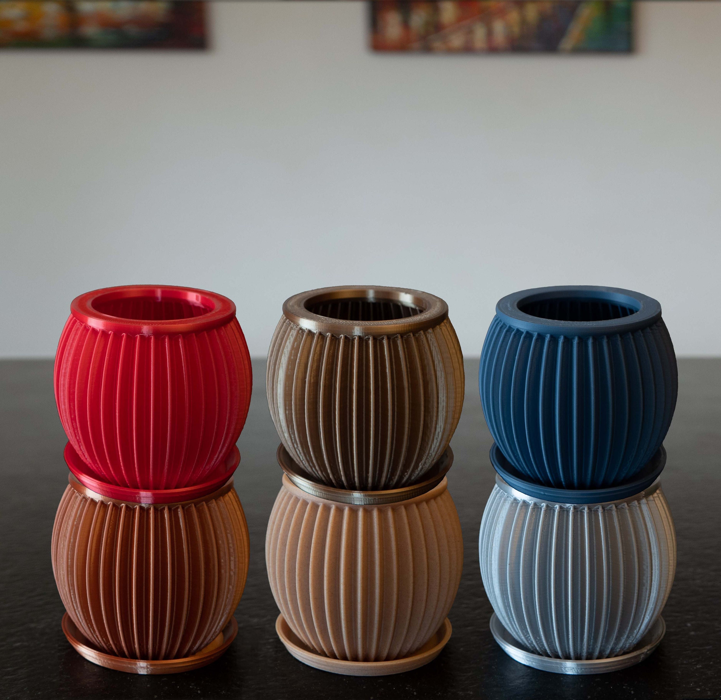 6 Petits Pots de Fleur Design Cactus