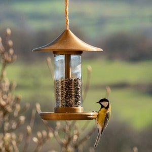 decorative bird feeder gold image 1