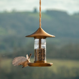 decorative bird feeder gold image 7