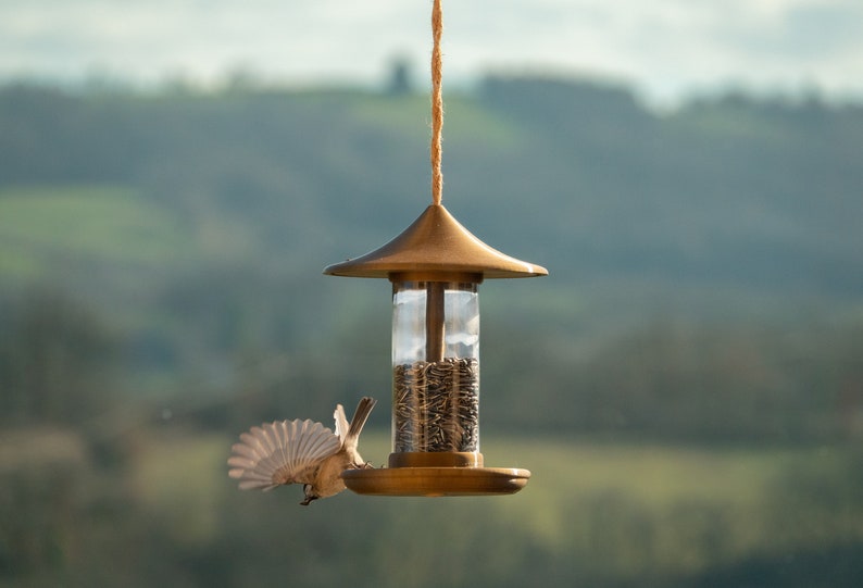 decorative bird feeder gold image 7