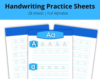 Alphabet Tracing Worksheet | ABC Letter Tracing Digital Download| Printable Handwriting Practice Sheets | Uppercase and Lowercase Letters