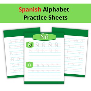 SPANISH Alphabet Tracing Worksheet | Letter Tracing Digital Download | Printable Handwriting Practice Sheets | Uppercase & Lowercase Letters