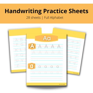 Alphabet Tracing Worksheet | ABC Letter Tracing Digital Download| Printable Handwriting Practice Sheets | Uppercase and Lowercase Letters