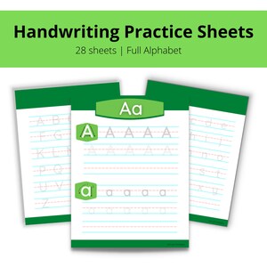 Alphabet Tracing Worksheet | ABC Letter Tracing Digital Download| Printable Handwriting Practice Sheets | Uppercase and Lowercase Letters