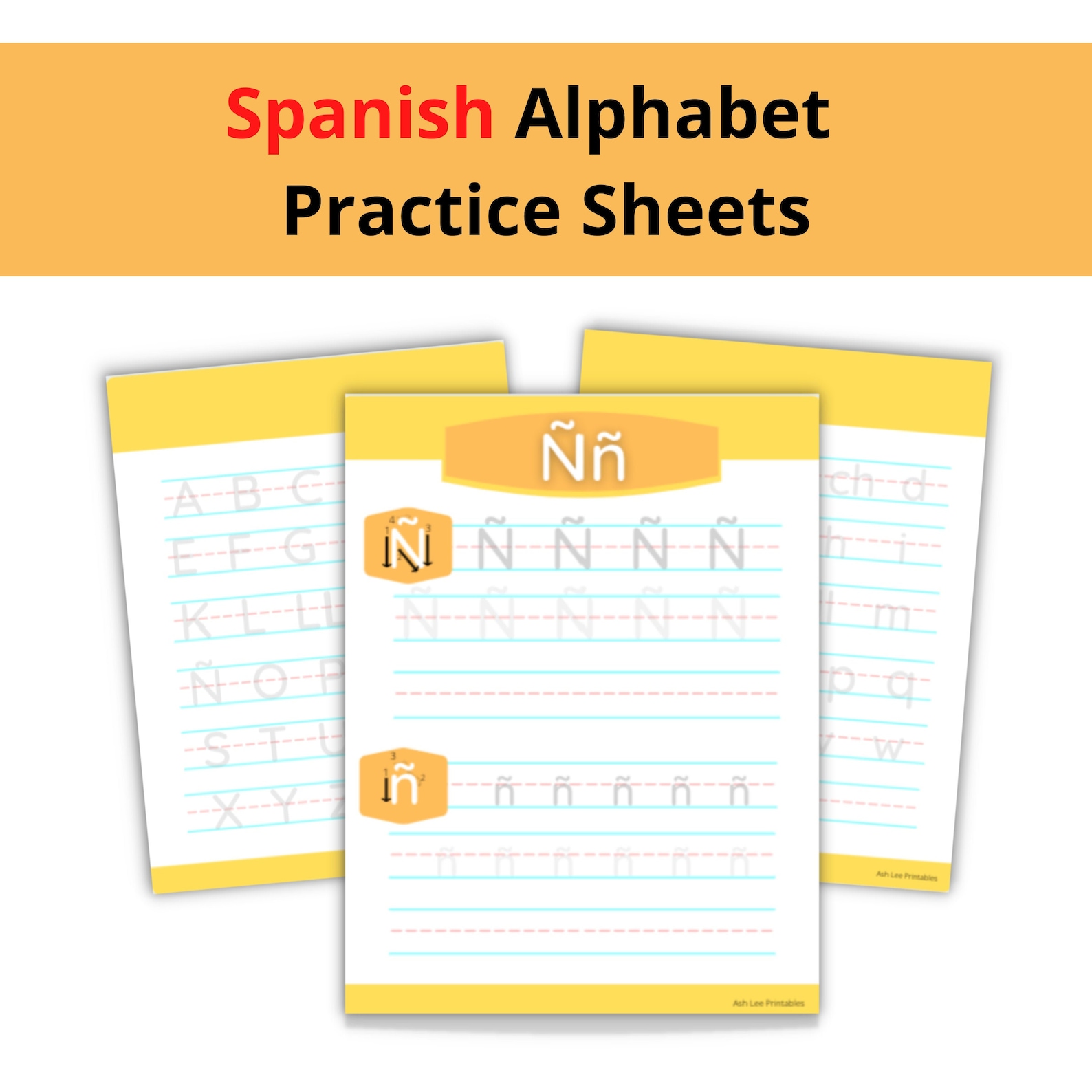 SPANISH Alphabet Tracing Worksheet Letter Tracing Digital - Etsy