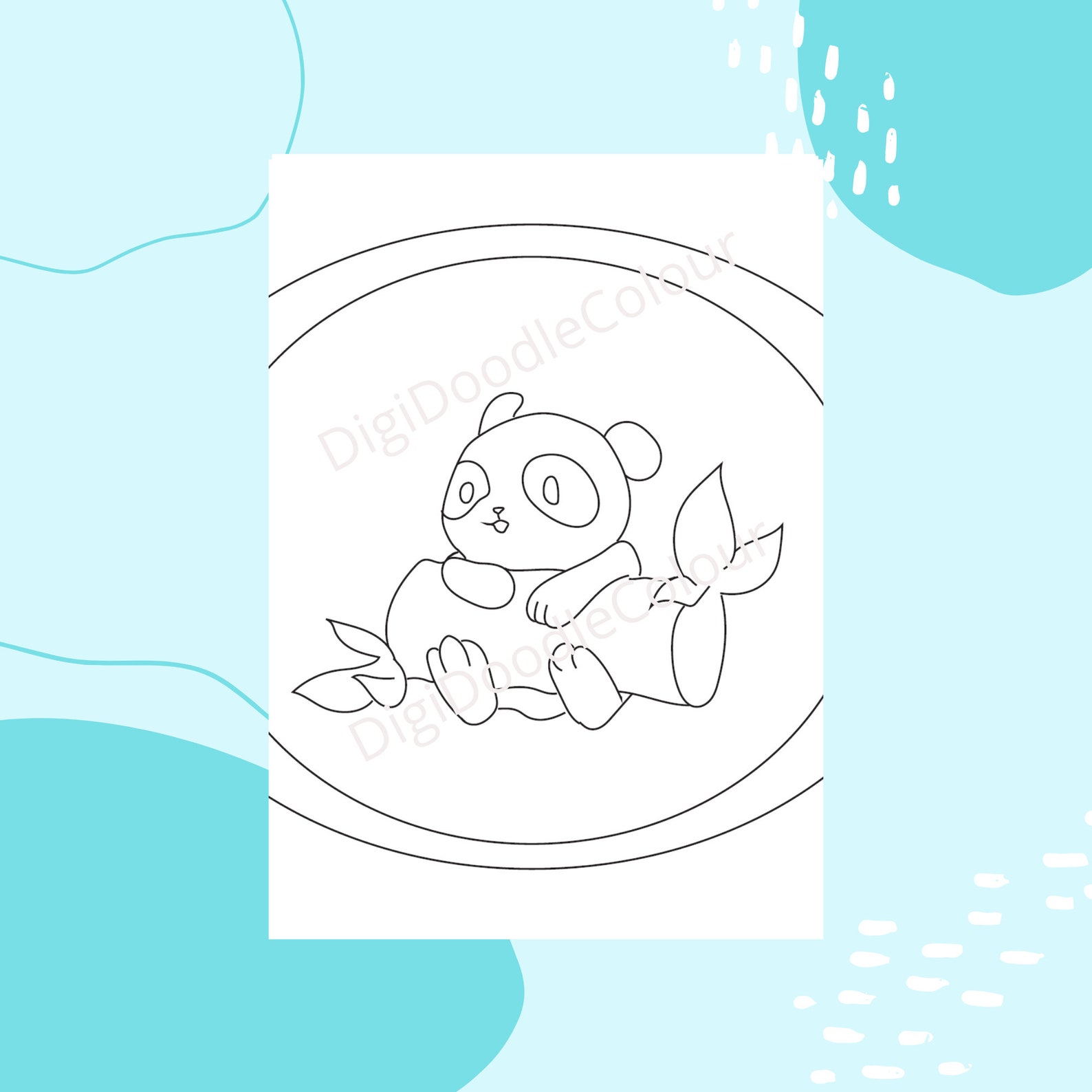 Panda With Bamboo Colouring Page instant Download - Etsy