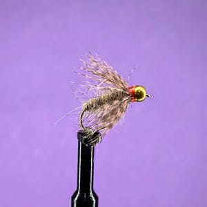 Copper Bead Head Soft Hackle Hare’s Ear Nymph – Mayfly Emerger Fly, Size #14