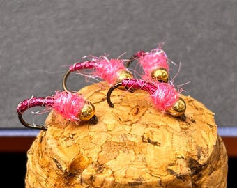 Pink Midge Fly – Bead Head Midge Nymph|Size 12