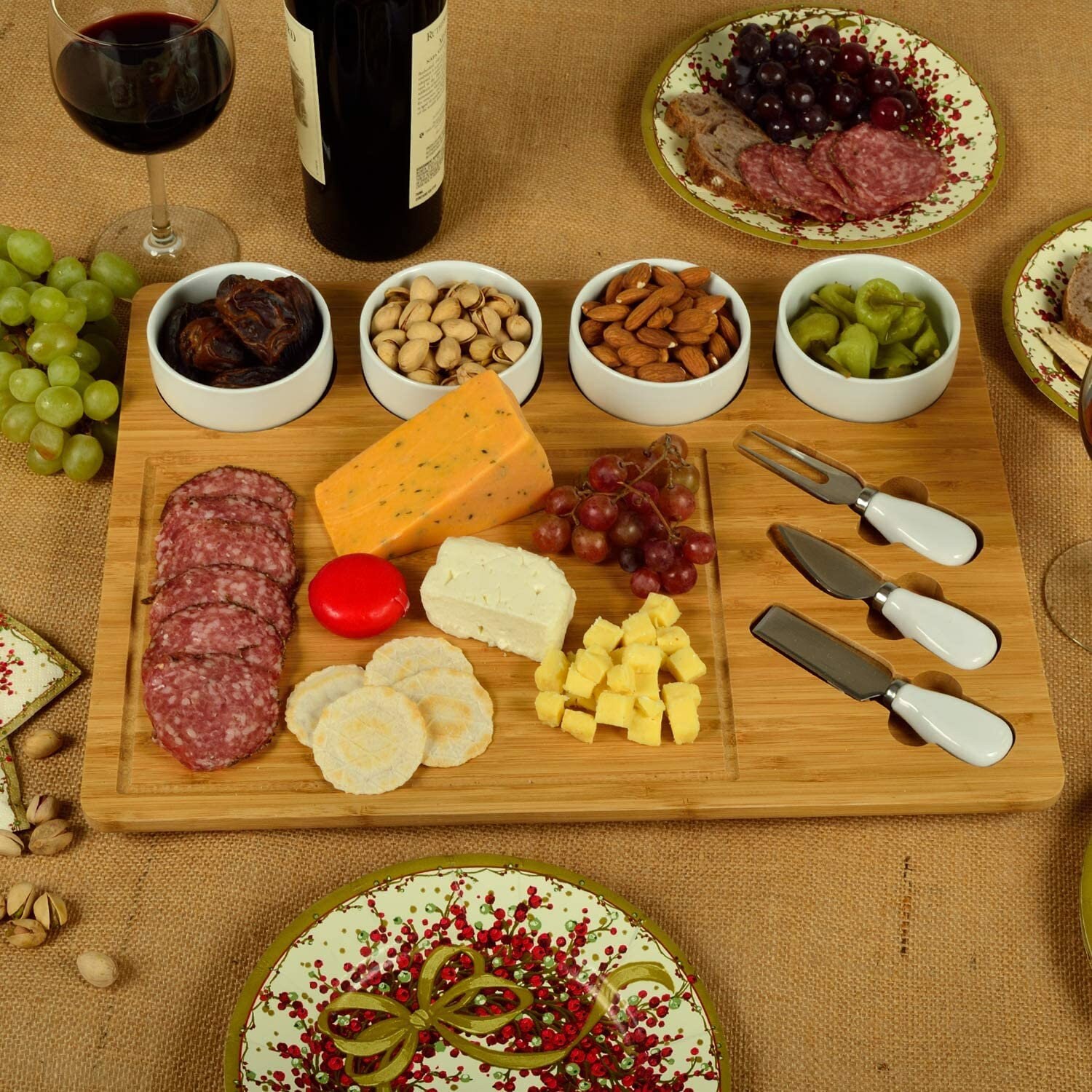 Large charcuterie board set Extra large round charcuterie Etsy