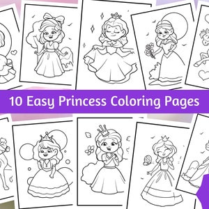 10 Pretty, Fun, Magical Princess Coloring Pages For Kids - Printable PDF, Princess Colouring, Instant Digital Download!