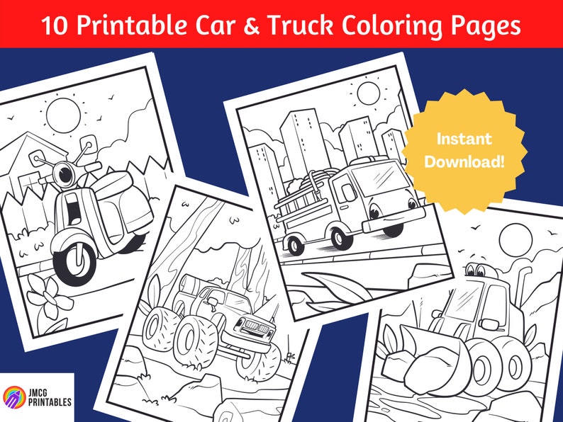 10 Awesome Car and Truck Coloring Pages for Kids (volume 1), Car ...