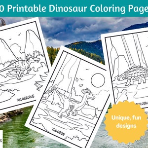 Buy 10 Awesome Dinosaur Coloring Pages for Kids (volume 1) - Printable ...