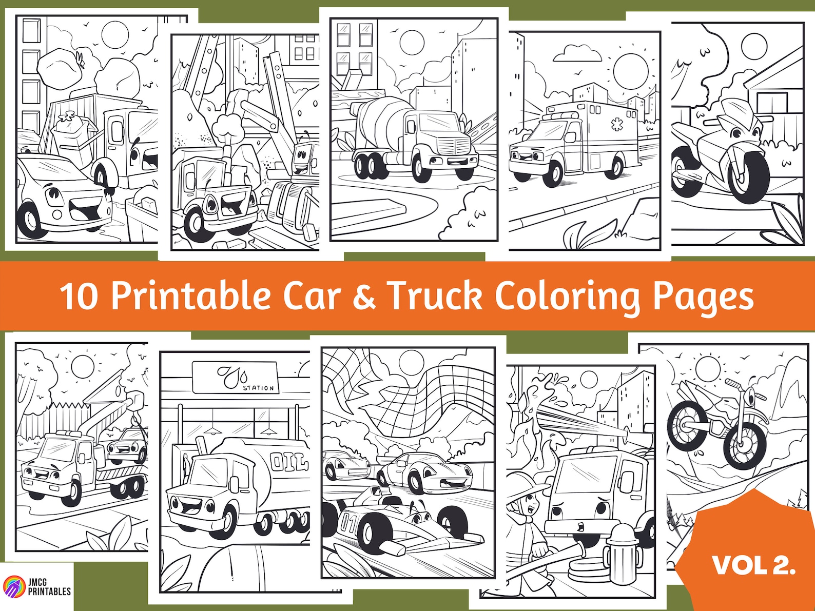 10 Awesome Car and Truck Coloring Pages for Kids - Volume 2, Car ...