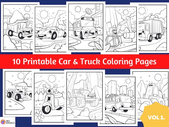 Coloring Book Vehicles For Kids: For Preschool Children Ages 3-5 - Car,  Truck, Digger & Many More Things That Go To Color For Boys & Girls  (Coloring