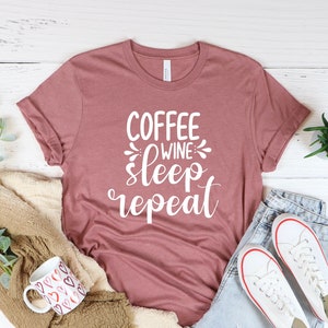 Coffee Teach Sleep Repeat Teacher Shirt, Funny Teacher Shirt, Mom Shirt, Funny Mom Shirt, Teacher  Gift, Mom Gift