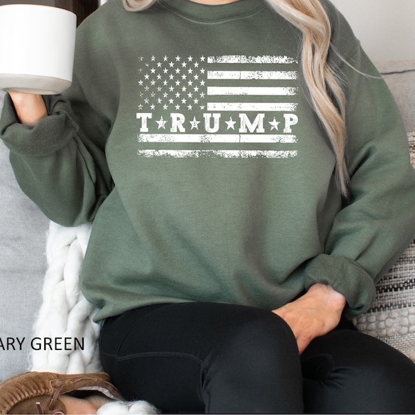 Trump 2024 Sweatshirt, American Flag Sweat, Republican Gift, 47th President Trump, Election Gift Sweater, Take America Back, Best Ever Gift