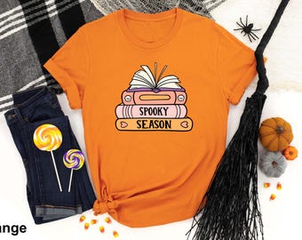 Spooky Season Book Lover T-Shirt, Halloween Ghost Tee