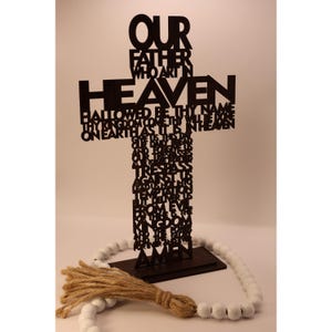 Lord&#39;s Prayer Cross Wall Decor wood
