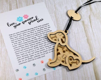 Story Card Dog Ornament, Car Charm Inspirational Keepsake, Gift for Dog Lover Unconditional Love