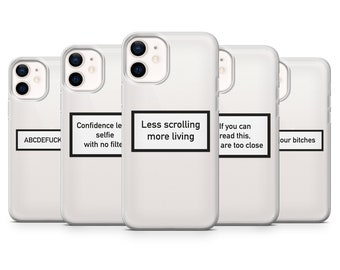 Citation esthétique Étui de téléphone Transparent Funny Self-Love Cover pour iPhone 15 Pro Max, 14 Plus, 13, 12, 11, XR, XS Samsung S23, A54, Pixel 8, 7