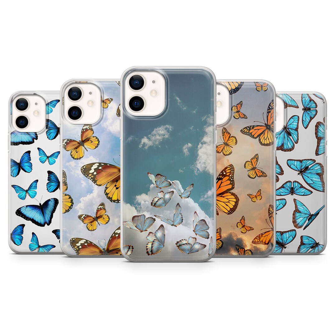Custodia Silicone Trasparente Personalizzata Con Nome E Farfalla Per IPhone 14/13/12