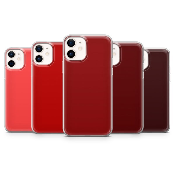 Dark Red Colour Phone Case, Bright Red Plain Color Cover for iPhone 15 Pro Max, 14 Plus, 13, 12, 11, XR, XS, Samsung S23, S22, A54, Pixel 8