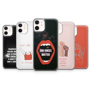 Feminism Phone Case, Woman Girl Power Equality Cover for iPhone 15 Pro Max, 14 Plus, 13, 12, 11, XR, XS, Samsung S23, S22, A54, A53, Pixel 8