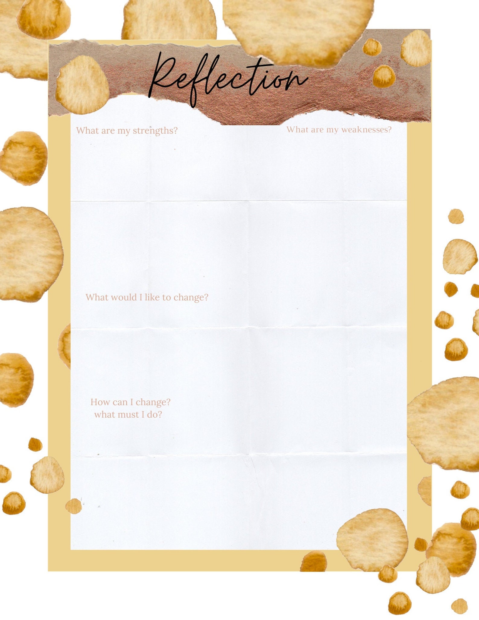 Reflection Template Etsy Reflection Template Etsy