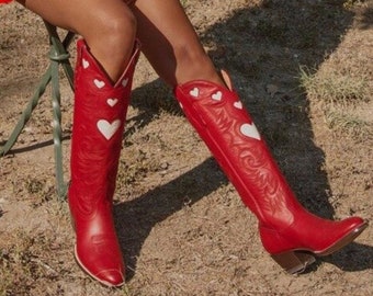 red cowboy boots for women