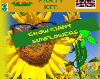 Sunflower Growing Party Kits, Plus Personalized Birthday Message, Pick the Size That Fits Your Party,