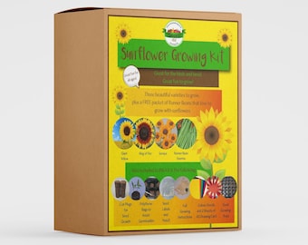 Sunflower Growing Kit, Three Varieties Of Sunflowers To Grow,  Plus All The Equipment Needed,